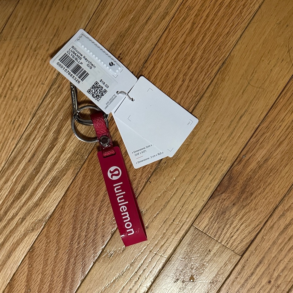 Lululemon Fuchsia Silicone Keychain